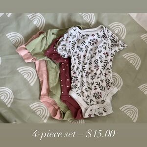 Okie Dokie Floral and Polka Dot Bodysuit Set